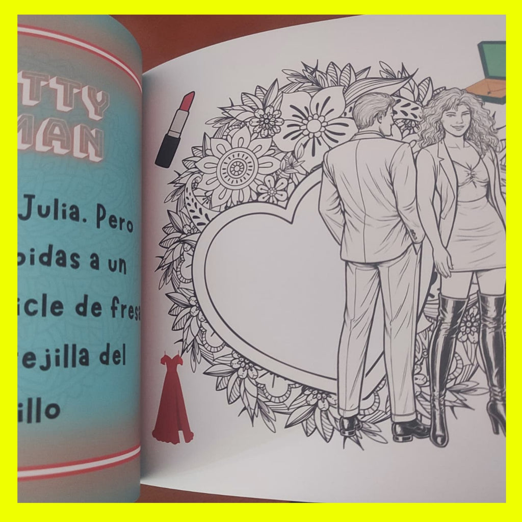 Mandala de Pretty Woman con corazón y accesorios de ella