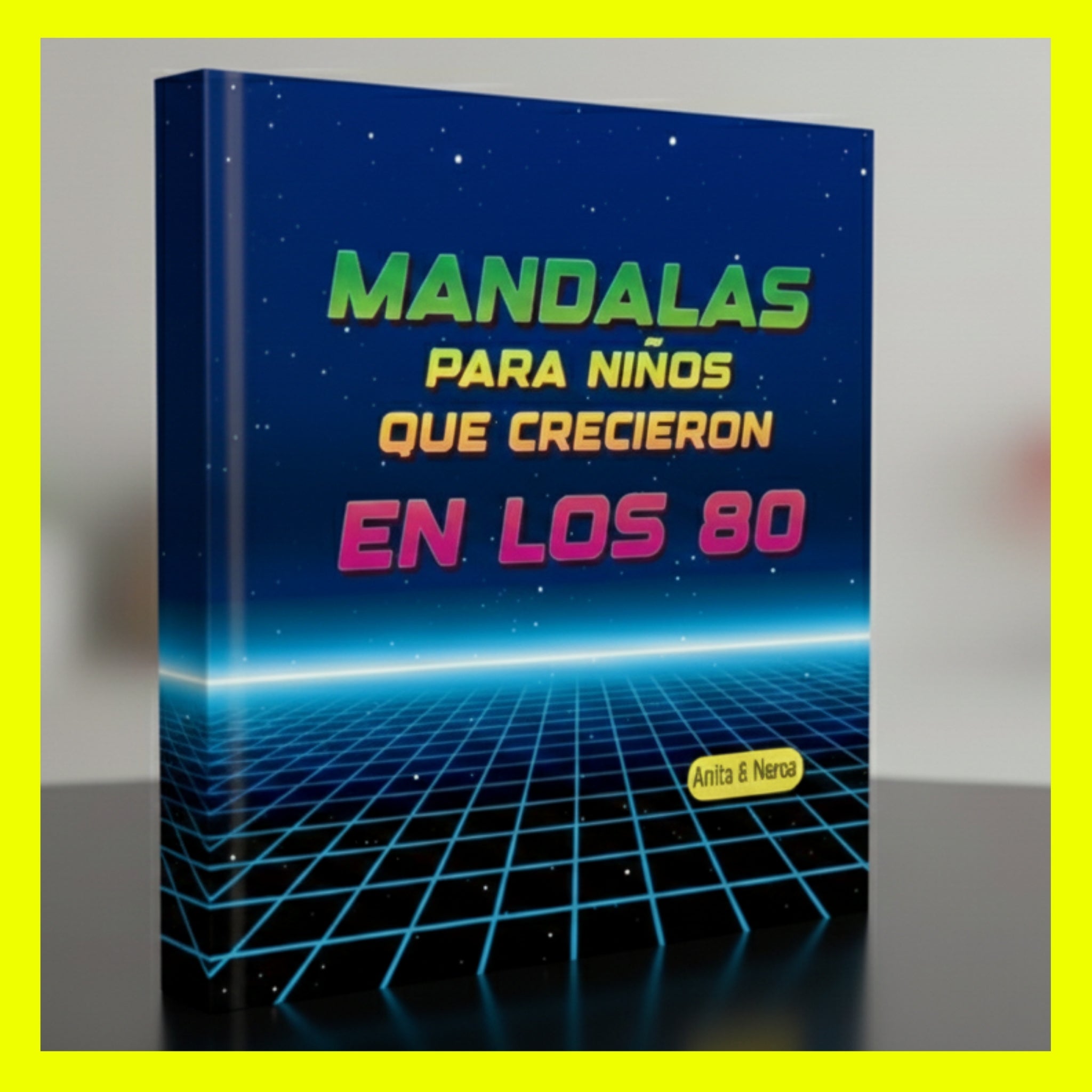 Portada con IA del libro de Mandalas para niños que crecieron en los 80